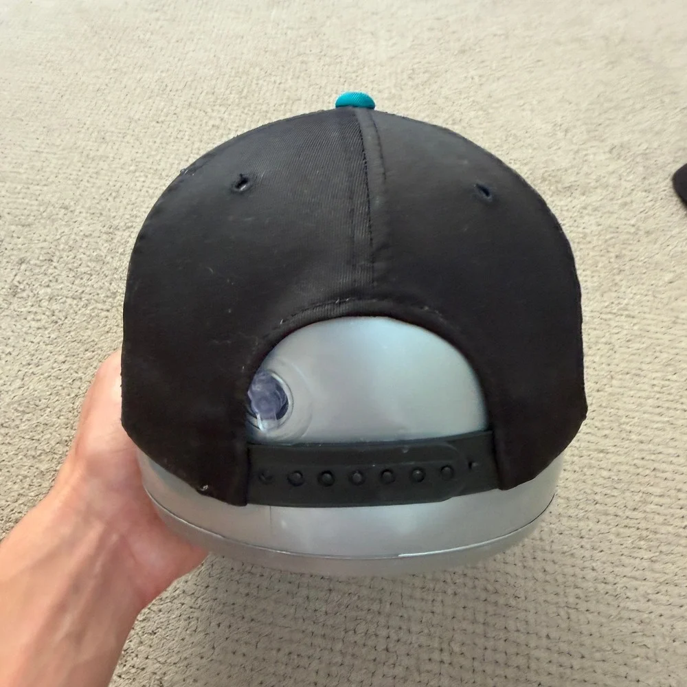 Vintage 1990s McDonalds Nothing But Net Basketball Snapback Hat Black Teal OSFM